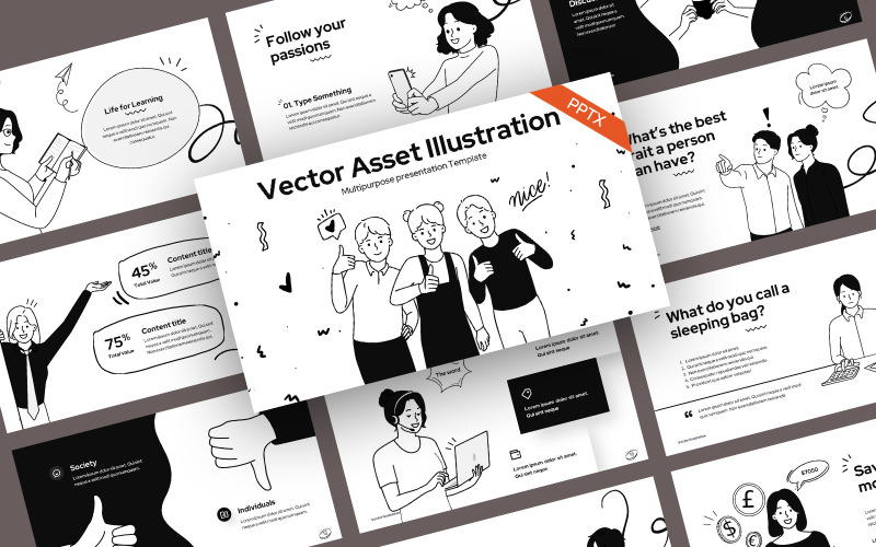 Vektor-Illustration-Asset-PowerPoint-Vorlage