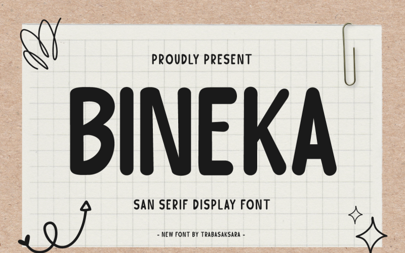 Bineka - San Serif-weergavelettertype