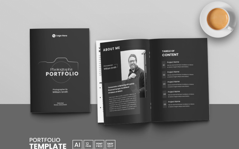 Fotografia Portfolio Template Design o Graphic Design Portfolio o Architecture Interior Portfolio