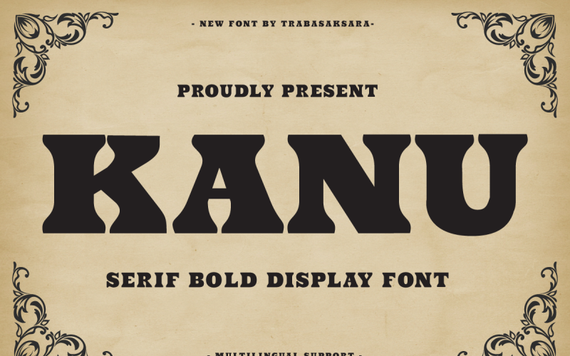 Kanu - Serif Bold-weergavelettertype