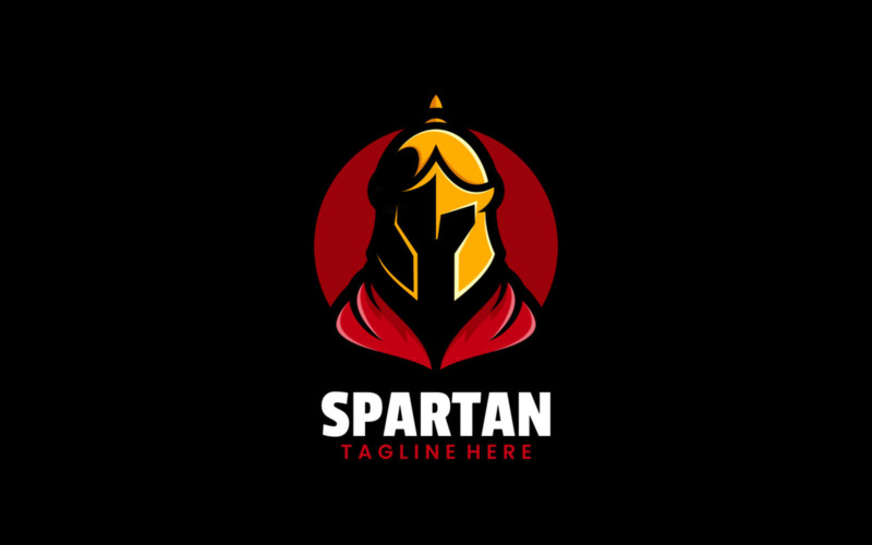 Logo della mascotte semplice spartano
