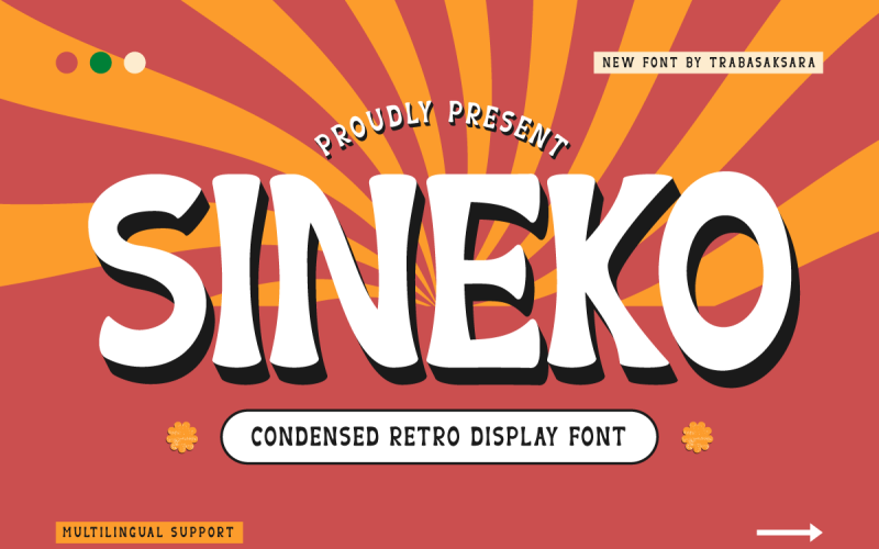 Sineko - Sűrített Retro kijelző betűtípus