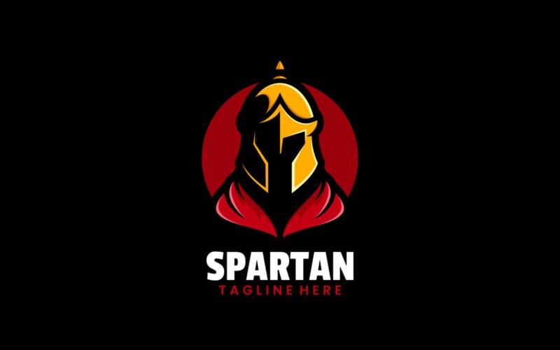 Spartansk enkel maskotlogotyp