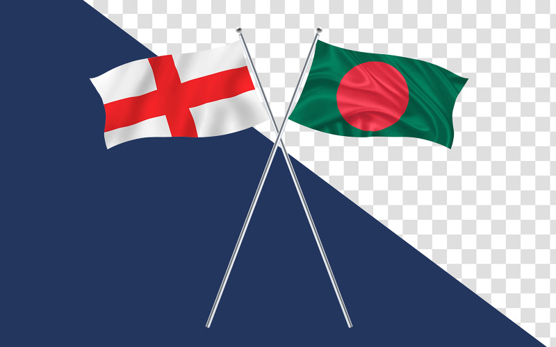 Amizade de duas bandeiras entre a Inglaterra e os países de Bangladesh