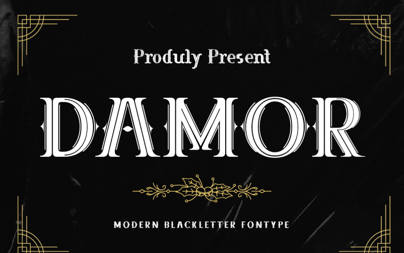 Damor Font - Police Serif Blackletter moderne