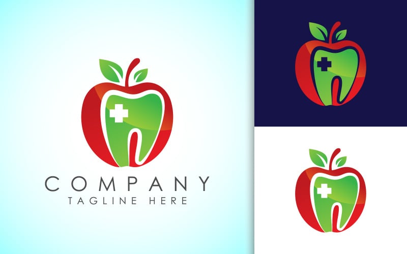 Dental apple logo sign symbol vector