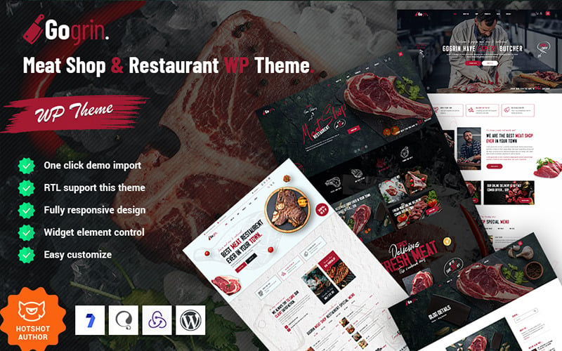 Gogrin - Köttbutik och restaurang WordPress-tema