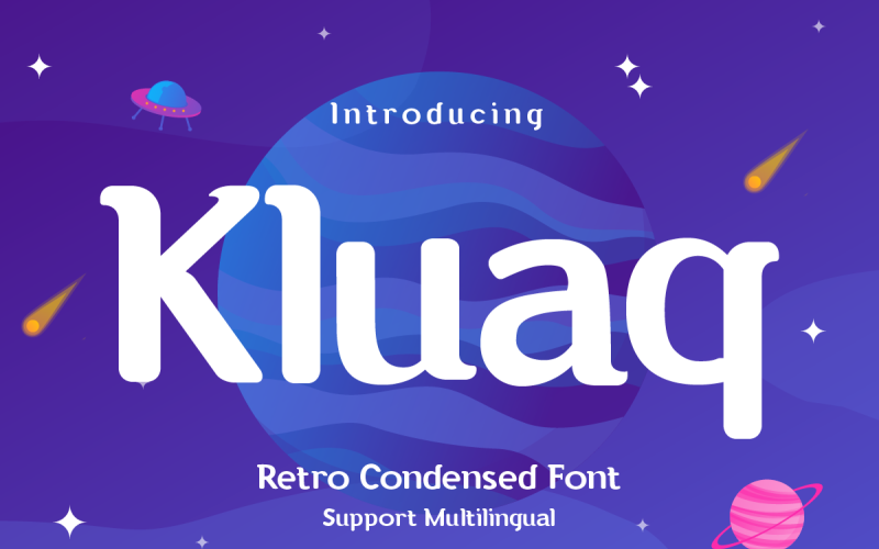 Kluaq - сжатый ретро-шрифт