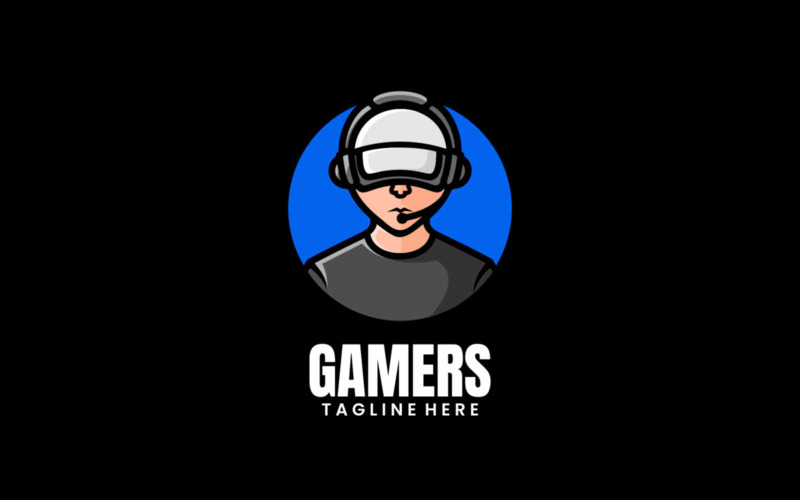 Logo de dessin animé de mascotte de joueurs