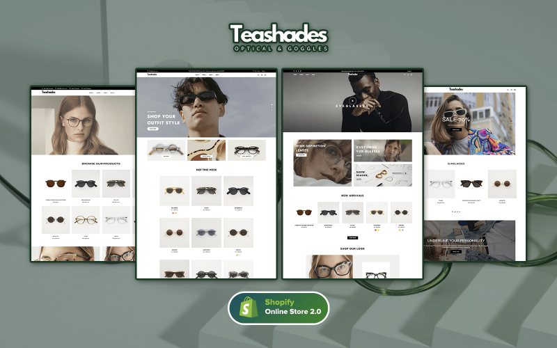 Teashades - Tema Shopify para óculos
