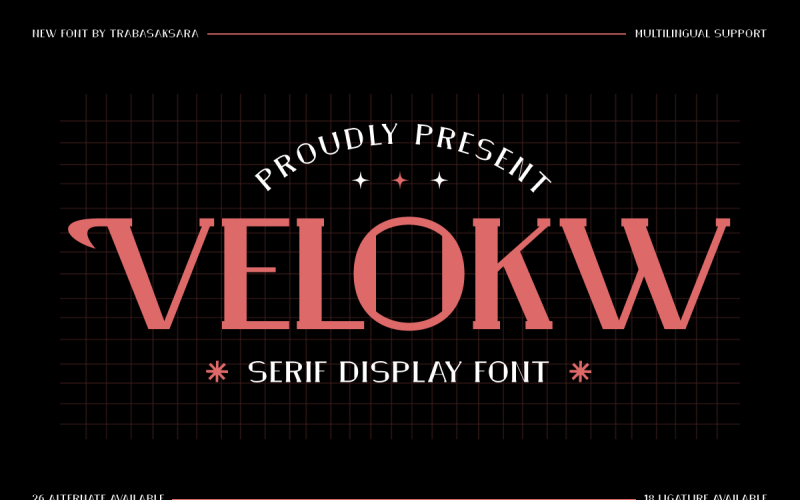 Velokw - Carattere di visualizzazione Serif classico