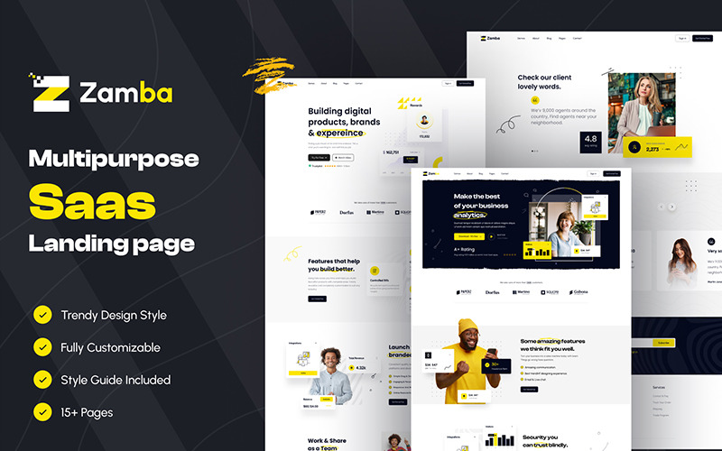 Zamba - SaaS-website Figma-sjabloon