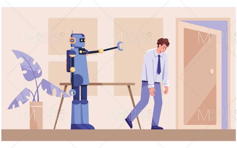 AI tirant l'illustration vectorielle humaine.