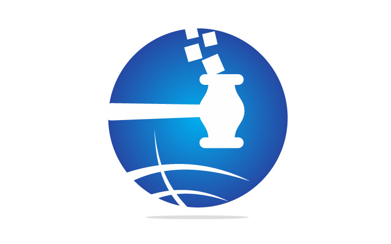 Création de logo de modèle d'enchère en ligne mondiale