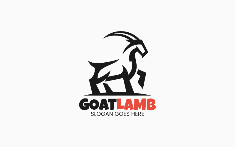 Goat Line Art Logo Style 4 #326300 - TemplateMonster