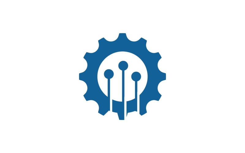 Vettore di progettazione del logo del simbolo della macchina dell'ingranaggio v2