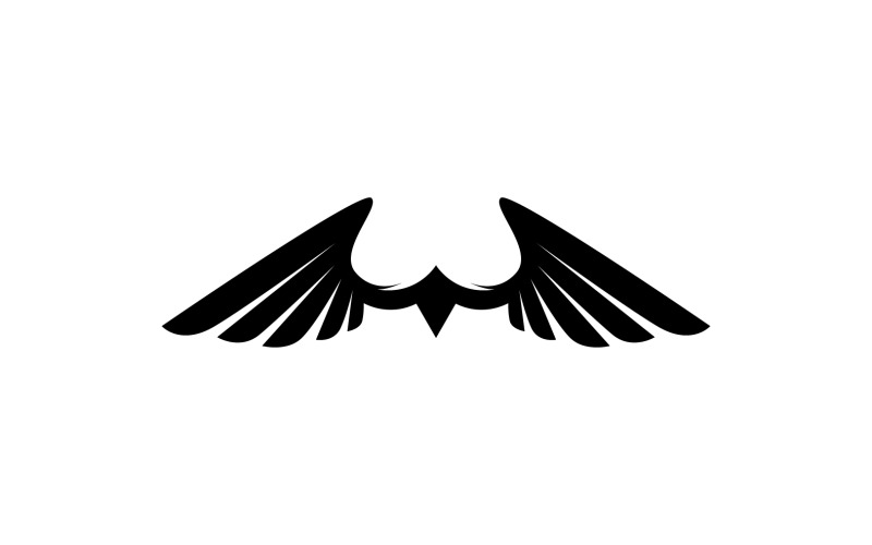 Ala negra pájaro halcón logo vector v5