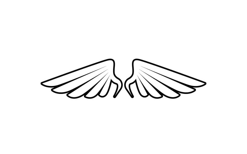 Black wing bird falcon logo vector v20