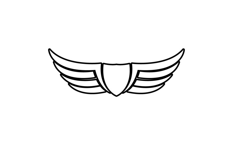 Black wing bird falcon logo vektor v12