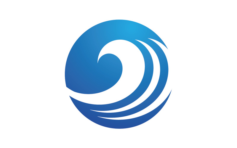 Logo della società di design del logo dell'onda d'acqua della spiaggia v29