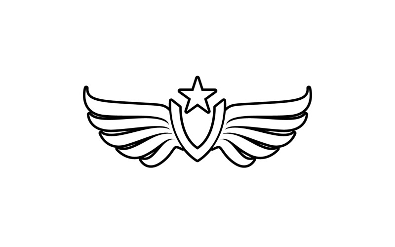 Vettore del logo del falco dell'uccello dell'ala nera v17
