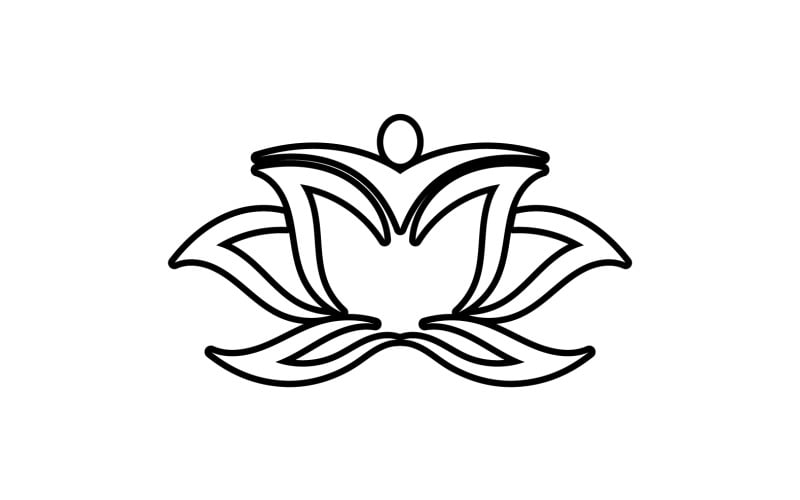 Bloem lotus yoga symbool vector design bedrijfsnaam v57