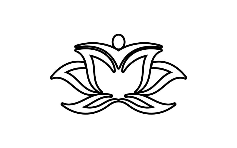 Flor de loto yoga símbolo vector diseño empresa nombre v57