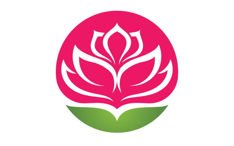 Flower lotus yoga symbol vector design company name v27