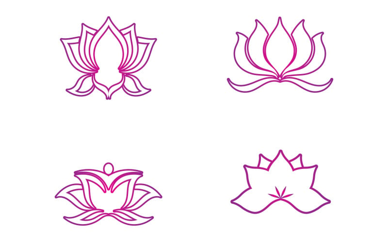 Flower lotus yoga symbol vector design company name v37