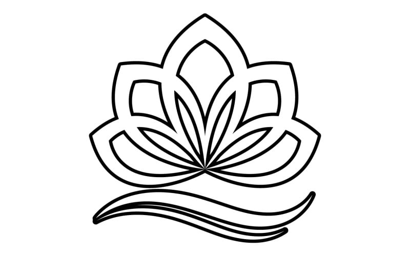 Flower lotus yoga symbol vector design company name v48