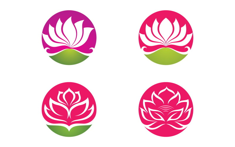 Kwiat lotosu joga symbol wektor projekt nazwa firmy v42
