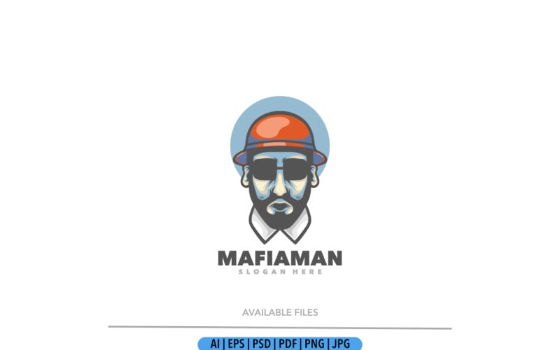 Maffia baas logo schattige mascotte