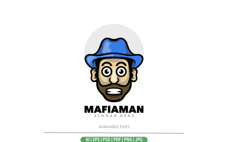 Mafia söt maskot logotyp mall