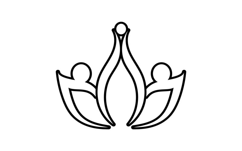 Nome dell'azienda di progettazione di vettore di simbolo di yoga del loto del fiore v56