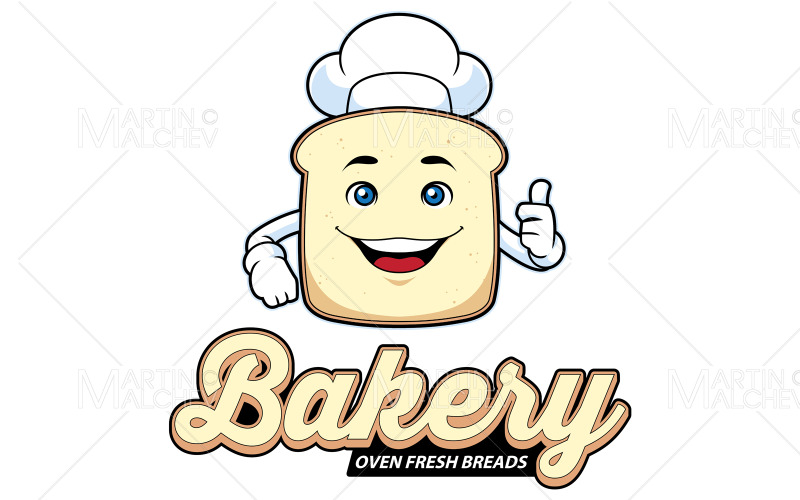 Bageri bröd maskot vektorillustration