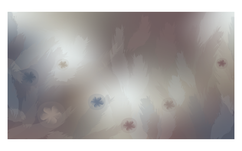 Elnémított színes háttérkép 14400x8100px virágokkal a buborékokban