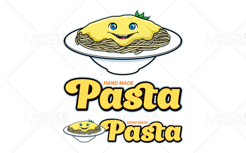 Ilustração vetorial de mascote de comida de macarrão