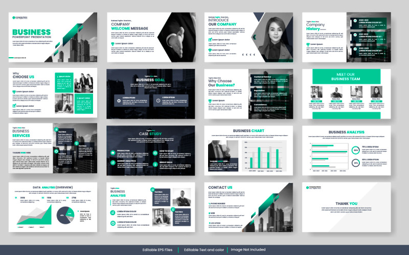 年度报告业务 powerpoint 演示幻灯片模板和业务提案概念