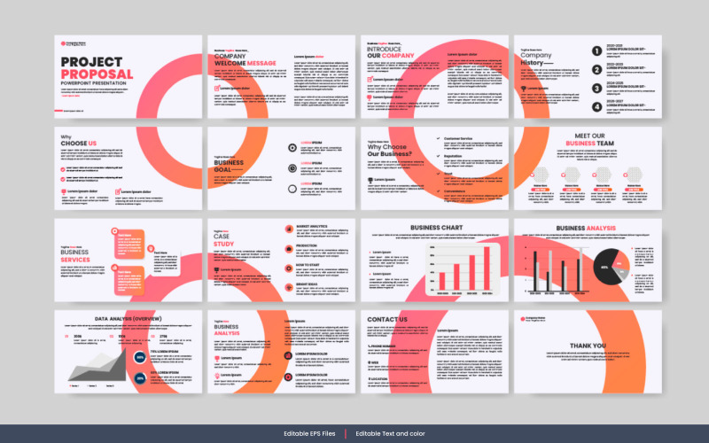 Шаблон вектора слайдов бизнес-презентации powerpoint и бизнес-предложение