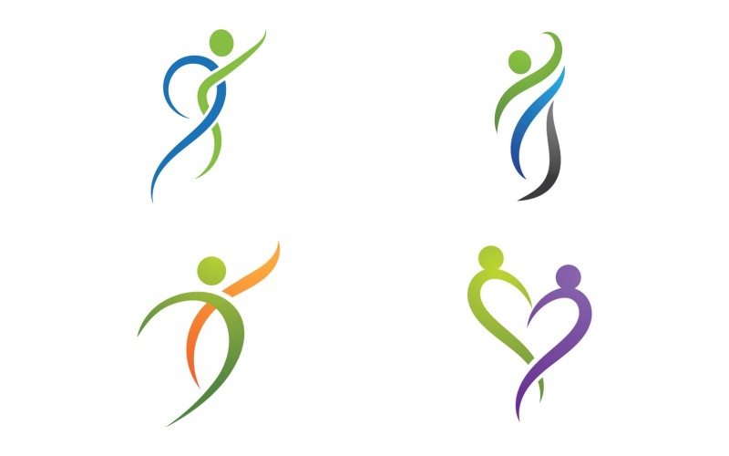 Caracter humano salud personas logo vector v9