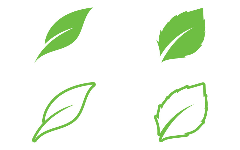 Украшение листового дерева зеленый логотип природы v1