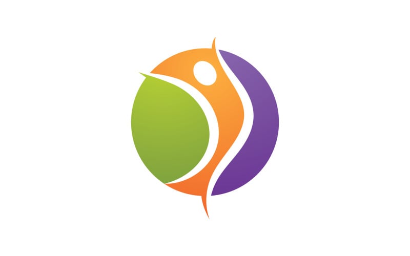 vetor de logotipo de pessoas de saúde de caráter humano v56