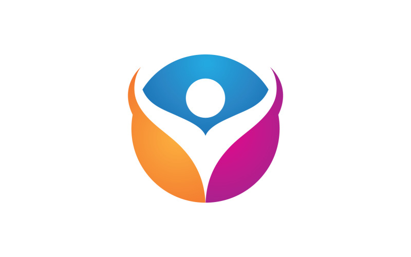 vetor de logotipo de pessoas de saúde de caráter humano v66
