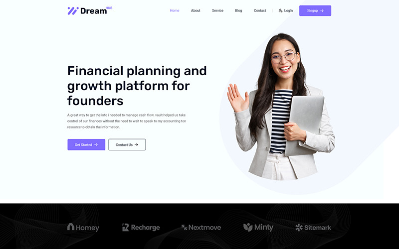 Plantilla HTML5 de finanzas y negocios de DreamHub