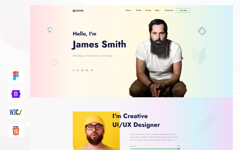 Zuva - Creative Personal Portfolio Html Template