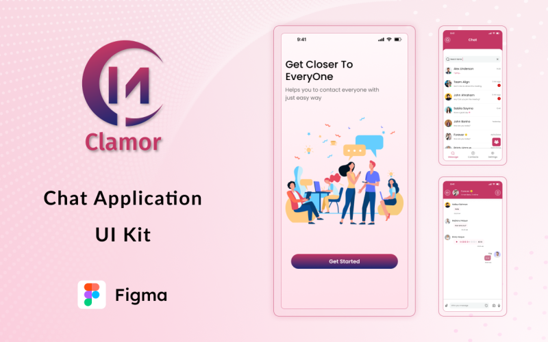 Clamor - Kit d'interface utilisateur d'application de chat