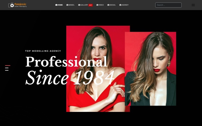 Fotojenic Fashion Agency 和顶级模特 Joomla4 模板