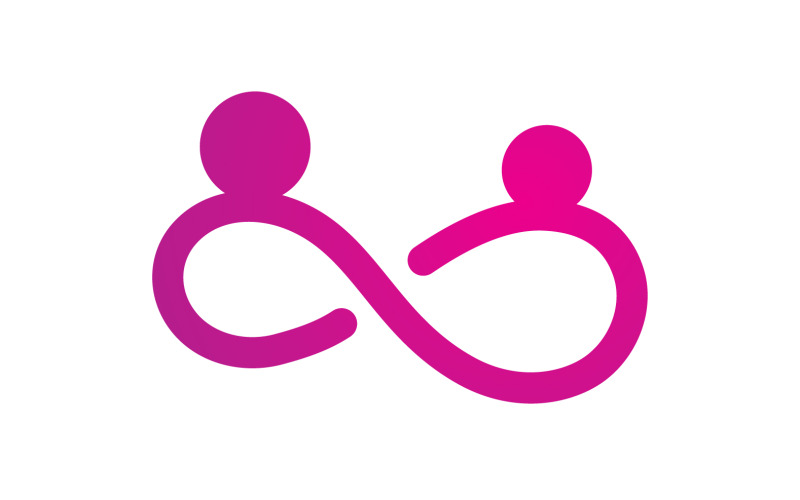 Design del logo del gruppo di persone Infinity per l'azienda v11