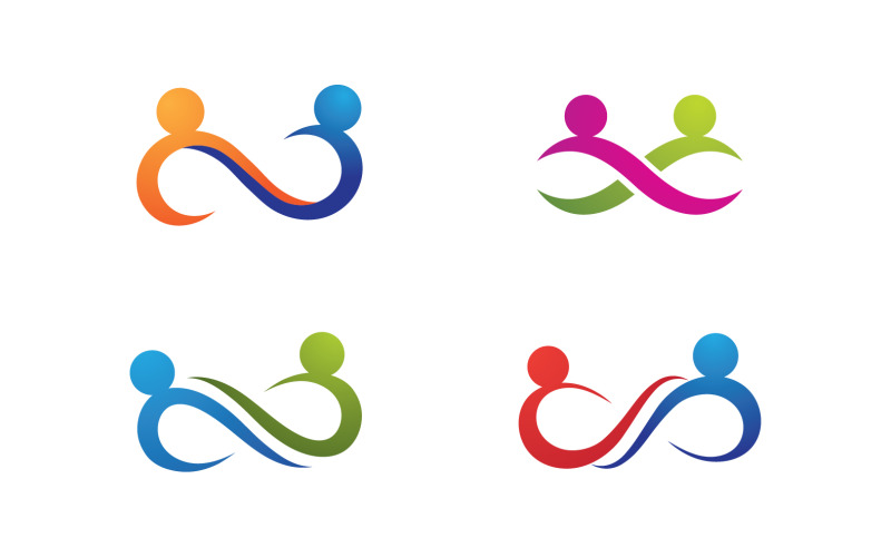 Design del logo del gruppo di persone Infinity per l'azienda v3