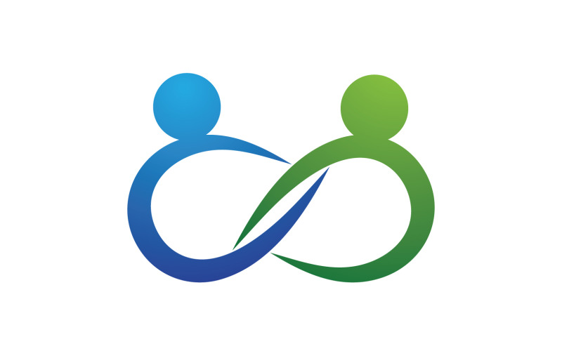 Design del logo del gruppo di persone Infinity per l'azienda v6